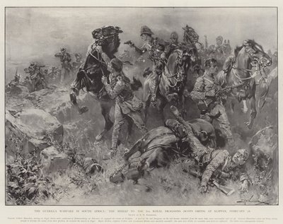 Der Guerillakrieg in Südafrika, das Missgeschick der 2. Royal Dragoons (Scots Greys) bei Klippan, 18. Februar von Hermanus Willem Koekkoek